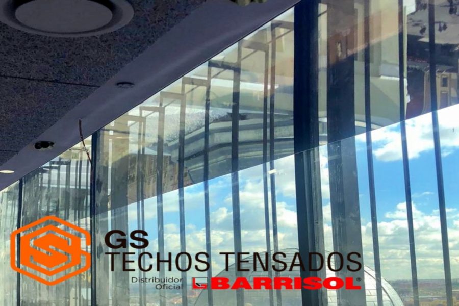 Techo Tensado para My Way Sky Madrid, imagen del techo y ventanal del restaurante